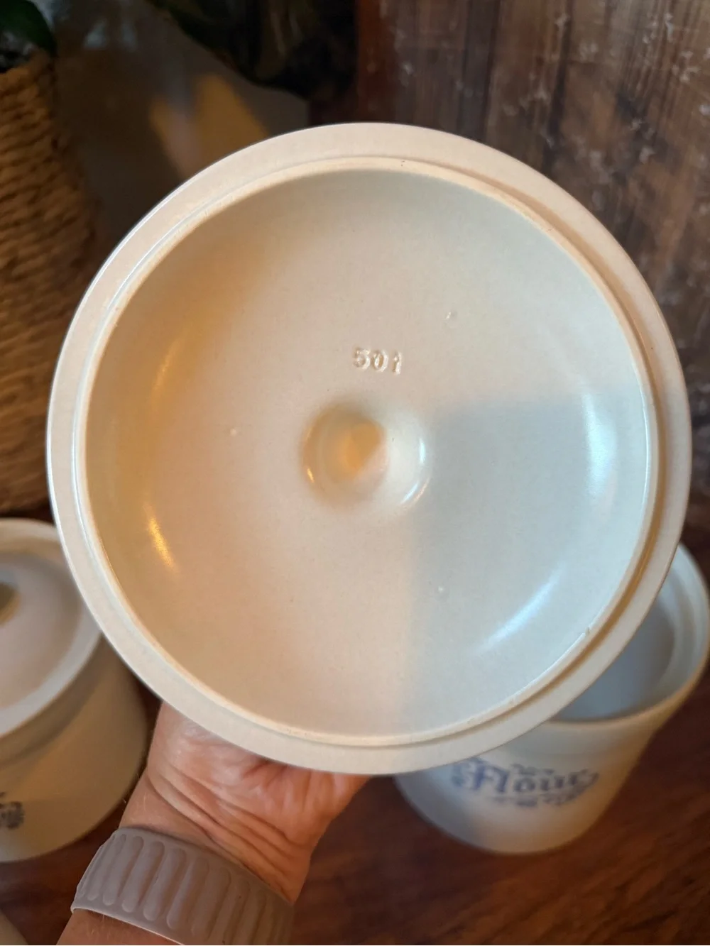Vintage Pfaltzgraff Yorktowne Canister Set of 3 USA Flour Sugar Coffee Copyright